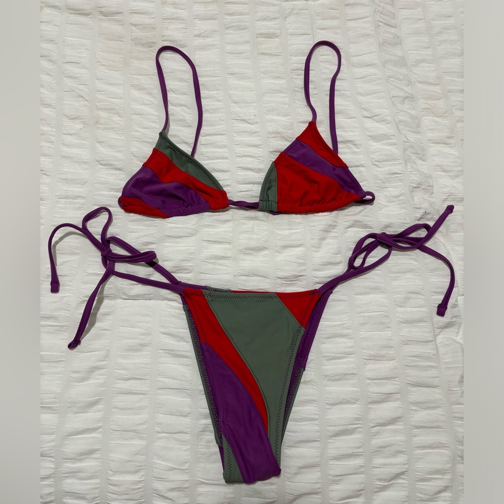 TROPIC OF C - NWOT Equator top and Praia bottom in sunset patchwork